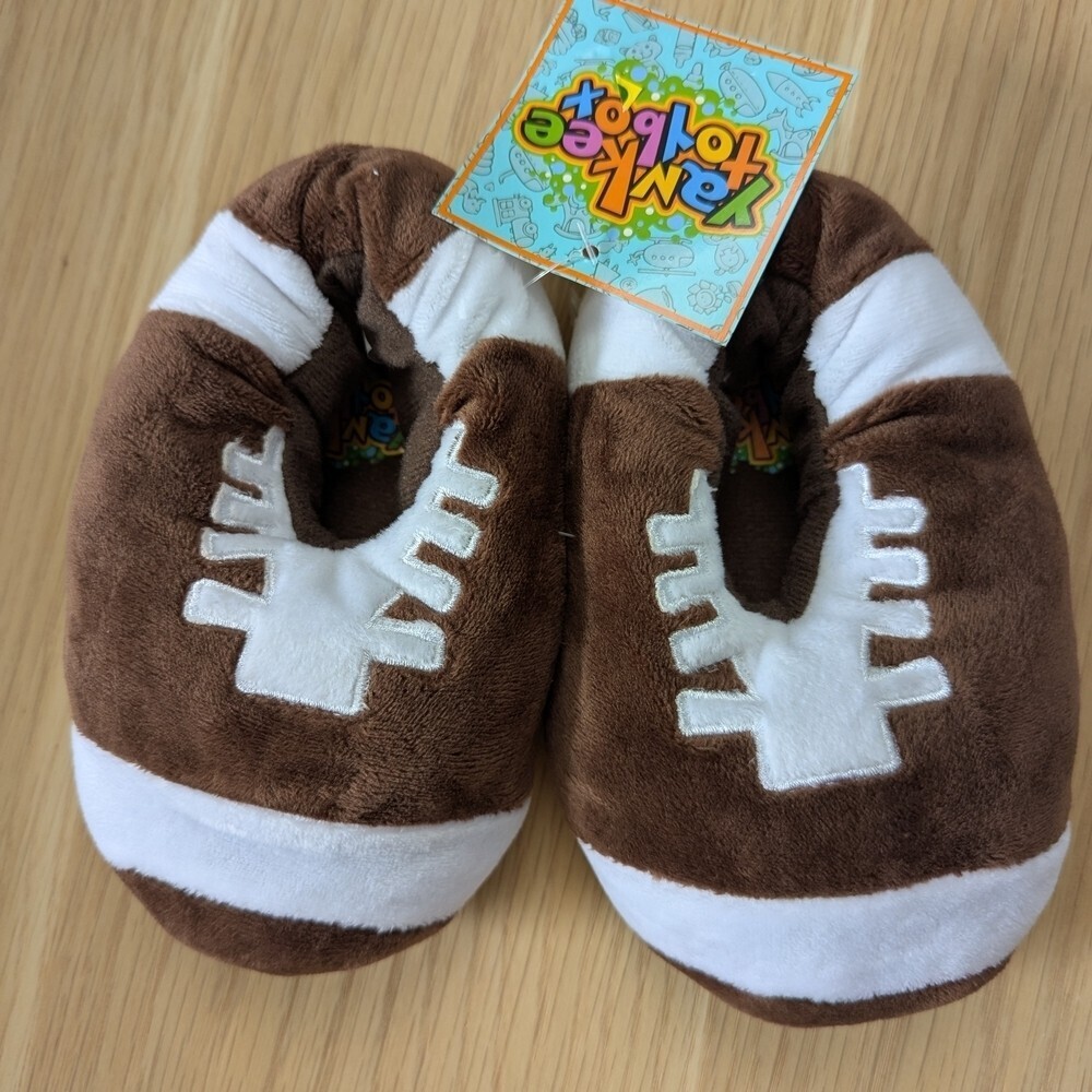 NWT Kids Football Plush Mooshy Slippers (Various Sizes Available)
